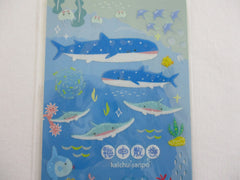 Cute Kawaii Naito Fish Sea Ocean Turtle Whale Sticker Sheet - with Gold Accents - for Journal Planner Craft Agenda Organizer Scrapbook