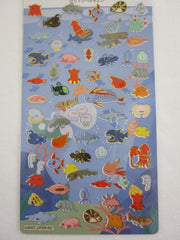 Cute Kawaii Kamio Fish Sea Ocean Sticker Sheet - with Gold Accents - for Journal Planner Craft Agenda Organizer Scrapbook