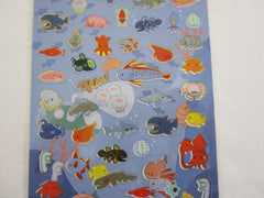Cute Kawaii Kamio Fish Sea Ocean Sticker Sheet - with Gold Accents - for Journal Planner Craft Agenda Organizer Scrapbook