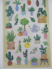 Cute Kawaii MW - Green Cactus Succulent House Plant Sticker Sheet - for Journal Planner Craft