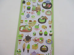 Cute Kawaii MW & Cafe Seal Series - A - Cafe Greentea Matcha Cupcake Drink Ice Cream Shop Sticker Sheet - for Journal Planner Craft