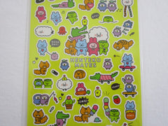 Cute Kawaii Mind Wave Henteko Bear Cat Crocodile Penguin Sticker Sheet - for Journal Planner Craft