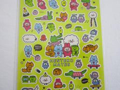 Cute Kawaii Mind Wave Henteko Bear Cat Crocodile Penguin Sticker Sheet - for Journal Planner Craft