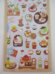 Cute Kawaii Mind Wave & Cafe Seal Series - G - Cafe Coffee Fruit Yogurt Oatmeal Bubble Tea Pudding Shop Sticker Sheet - for Journal Planner Craft