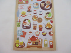 Cute Kawaii Mind Wave & Cafe Seal Series - G - Cafe Coffee Fruit Yogurt Oatmeal Bubble Tea Pudding Shop Sticker Sheet - for Journal Planner Craft