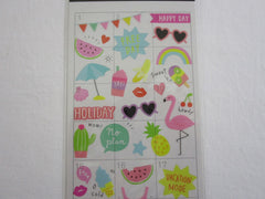 Cute Kawaii Mind Wave Vacation Summer Beach Fun Relax Bikini Holiday Schedule Sticker Sheet - for Journal Planner Craft Organizer