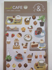 Cute Kawaii Mind Wave & Cafe Seal Series - I - Chocolate Strawberry Cafe Fruit Shop Sticker Sheet - for Journal Planner Craft