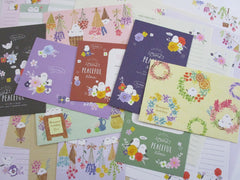Cute Kawaii Birds anf Flowers Letter Writing Paper + Envelope Stationery Theme Set