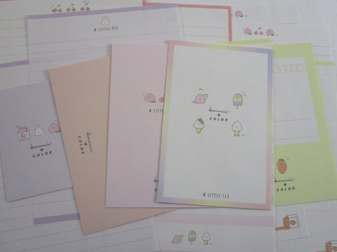 Cute Kawaii Kamio Little Fruits Cherry Ice Cream Milk Letter Sets Stationery - writing paper envelope