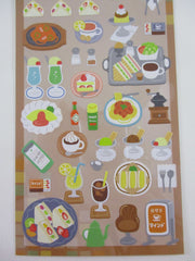 Cute Kawaii MW & Cafe Seal Series - B - Cafe Sandwich Pasta Sandwich Tea Ice Cream Dessert Shop Sticker Sheet - for Journal Planner Craft