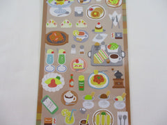 Cute Kawaii MW & Cafe Seal Series - B - Cafe Sandwich Pasta Sandwich Tea Ice Cream Dessert Shop Sticker Sheet - for Journal Planner Craft