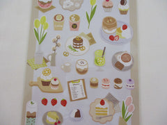 Cute Kawaii MW & Cafe Seal Series - C - Cafe Sandwich Pasta Sandwich Tea Ice Cream Dessert Shop Sticker Sheet - for Journal Planner Craft