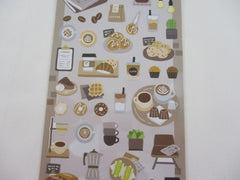 Cute Kawaii MW & Cafe Seal Series - D - Cafe Coffee Latte Waffle Cookie Shop Sticker Sheet - for Journal Planner Craft