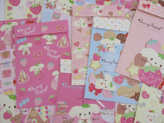 Cute Kawaii San-X Strawberry Puppy Dog Letter Writing Paper + Envelope Theme Stationery Set