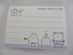 Cute Kawaii Q-Lia Clean Laundry Bear Mini Notepad / Memo Pad - Stationery Design Writing Paper Collection