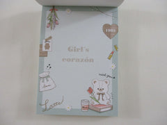 Cute Kawaii Q-Lia Bear Love Corazon Girl Mini Notepad / Memo Pad - Stationery Designer Paper Collection