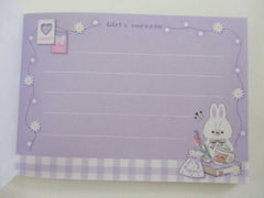 Cute Kawaii  Q-Lia Girl's corazon Heart Rabbit Mini Notepad / Memo Pad - Stationery Designer Paper Collection