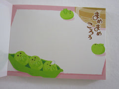 Cute Kawaii Mind Wave Edamame Soy Beans Snap Peas Mini Notepad / Memo Pad - Stationery Design Writing Collection