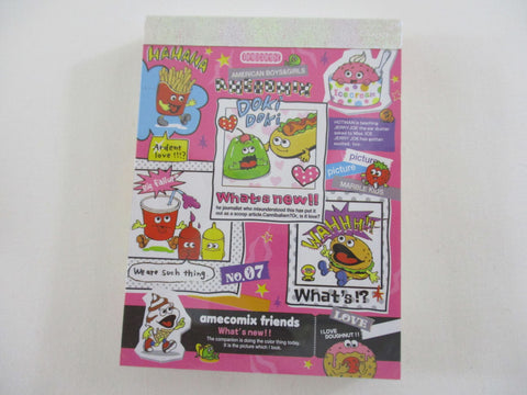 Cute Kawaii Pool Cool Comix Junk Food Mini Notepad / Memo Pad - Stationery Designer Paper Collection Rare