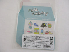 Cute Kawaii Crux Flake Stickers in Milk Carton Package - Fun Baseball Popcorn Drink Gum Flake Stickers Sack - for Journal Planner Scrapbooking Craft