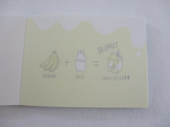 Cute Kawaii Q-Lia Banana Milk Fresh Sweet Mini Notepad / Memo Pad - Stationery Design Writing Paper Collection