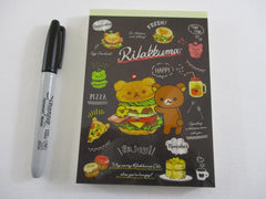 Cute Kawaii San-X Rilakkuma Bear Deli Burger with theme 4 x 6 Inch Notepad / Memo Pad - Stationery Designer Paper Collection