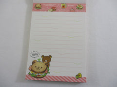 Cute Kawaii San-X Rilakkuma Bear Deli Burger with theme 4 x 6 Inch Notepad / Memo Pad - Stationery Designer Paper Collection