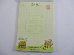 Cute Kawaii San-X Rilakkuma Bear Deli Burger with theme 4 x 6 Inch Notepad / Memo Pad - Stationery Designer Paper Collection