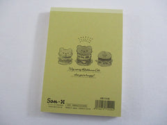 Cute Kawaii San-X Rilakkuma Bear Deli Burger with theme 4 x 6 Inch Notepad / Memo Pad - Stationery Designer Paper Collection
