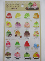 Cute Kawaii Mind Wave Menutic Fruit Shave Ice Hawaii Sticker Sheet - for Journal Planner Craft Organizer