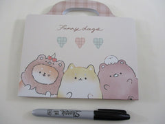 Cute Kawaii Crux Dog Friends Unicorn 4 x 6 Inch Notepad / Memo Pad - Stationery Designer Paper Collection