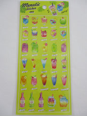 Cute Kawaii Mind Wave Menutic Colorful Fruit Juice Drink Sticker Sheet - for Journal Planner Craft Organizer