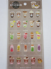 Cute Kawaii Mind Wave Menutic Coffee Cappuccino Latte Cafe Drink Sticker Sheet - for Journal Planner Craft Organizer