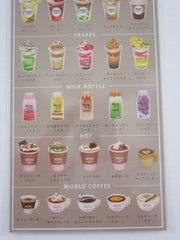 Cute Kawaii Mind Wave Menutic Coffee Cappuccino Latte Cafe Drink Sticker Sheet - for Journal Planner Craft Organizer