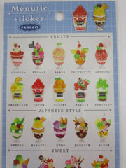 Cute Kawaii Mind Wave Menutic Parfait Frozen Dessert Sticker Sheet - for Journal Planner Craft Organizer