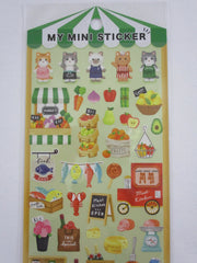 Cute Kawaii Mind Wave Miniature Animal Family - Cat Market Shops Kitchen Life Sticker Sheet - for Journal Planner Craft