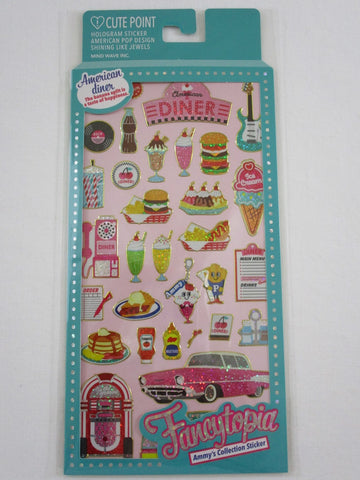 Cute Kawaii Mind Wave Fancytopia Collection Sticker Sheet - American Diner - for Journal Planner Craft Organizer Schedule