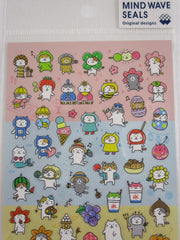 Cute Kawaii Mind Wave Healthy Cat Fruit Vegetables Activities Sticker Sheet - for Journal Planner Craft Organizer Calendar Schedule Scrapbook Diary Gift