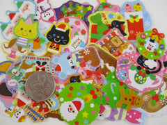 Christmas Winter Santa Ginger Bread Snowman Flake Stickers - 50 pcs