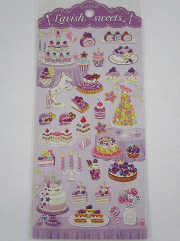 Cute Kawaii Mind Wave Lavish Sweets - Purple Blueberry Sticker Sheet - for Journal Planner Craft Organizer