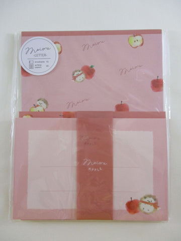 Cute Kawaii Q-lia Apple Hedgehog Autumn Letter Set Pack - Stationery Writing Paper Penpal Collectible