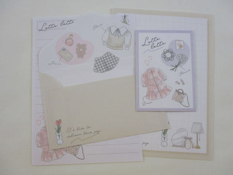 Cute Kawaii Kamio Girl Latte Outfit Mini Letter Sets - Small Writing Note Envelope Set Stationery