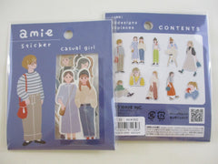 Cute Kawaii MW Amie Girl Style - D Casual Flake Stickers Sack - for Journal Agenda Planner Scrapbooking Craft