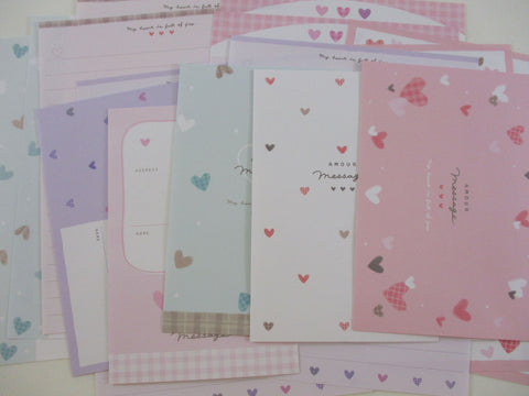 Kamio Amour Hearts Letter Sets - D full of joy - Stationery Writing Paper Envelope