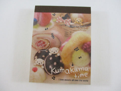 Cute Kawaii  Q-Lia Bear Kuma Kuma Time Mini Notepad / Memo Pad - A - Stationery Designer Paper Collection