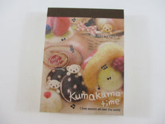 Cute Kawaii  Q-Lia Bear Kuma Kuma Time Mini Notepad / Memo Pad - A - Stationery Designer Paper Collection