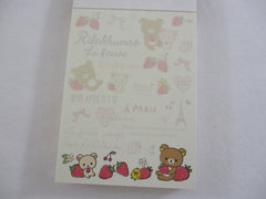 Cute Kawaii San-X Rilakkuma Bear La Fraise Strawberry Mini Notepad / Memo Pad - A - Stationery Writing Message