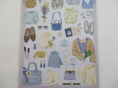 Cute Kawaii MW Girl's Closet Series - Outfit Wardrobe School Work Shoes Bag Accessories B - Blue Sticker Sheet - for Journal Planner Craft