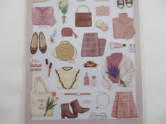 Cute Kawaii MW Girl's Closet Series - Outfit Wardrobe School Work Shoes Bag Accessories E - Pink Sticker Sheet - for Journal Planner Craft