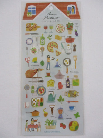 Cute Kawaii Kamio Room Portrait Series Sticker Sheet - Italian Fine Dining Kitchen Cooking - for Journal Planner Craft Agenda Organizer Scrapbook